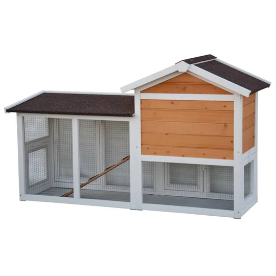 @Pet Rabbit Hutch Queensland White And Brown 147X53x85 Cm