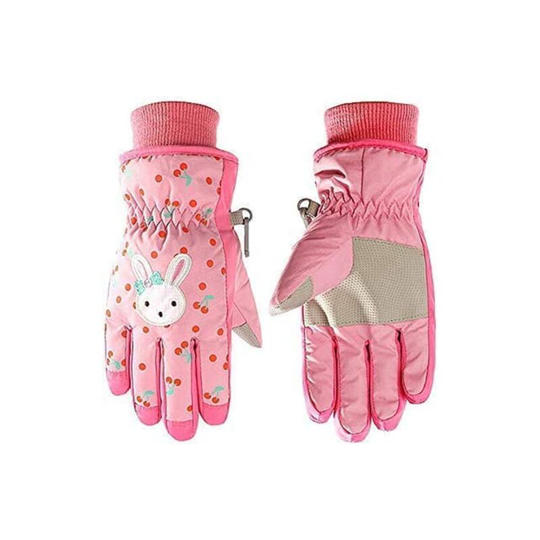 Size: s Little Rabbit) Waterproof and Breathable Ski Gloves for Children Snowboarding - for Winter and Cold - Rabbits Pattern - for Cycling,