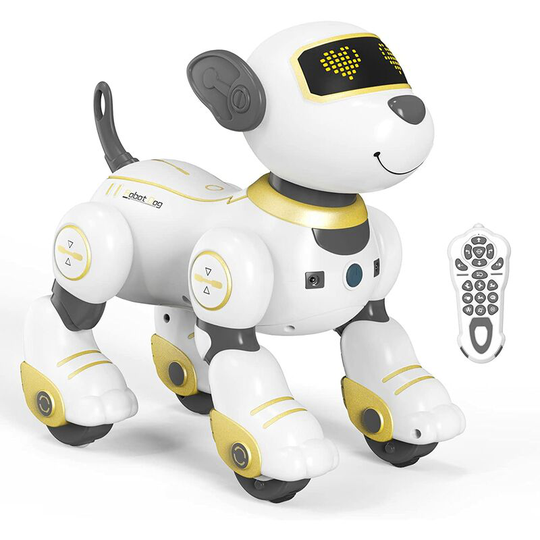 Remote Control Robot Dog Toy for Kids, Programmable Robotic Puppy, Smart Interactive Stunt Robot Dog Toy for Kids 3-8 Year Gift (A.Gold)