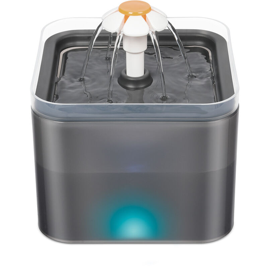 BR-Vie Cat Dog Water Fountain 2L, Quiet Cat Water Dispenser with Replaceable Filter, Gray