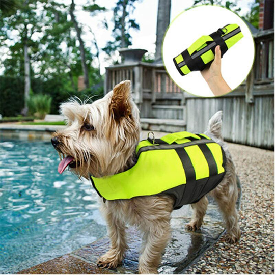 For Dog Life Saver Safety Reflective Vest Size Adjustable Dog Lifejacket for Swimming Surf Hunting Boat (s, Green Dog Rescue Vest)