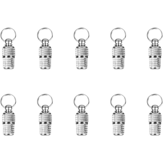 10 Pcs Stainless Steel Tag Tube Mini Anti Lost Dog Cat id Tag Label Pets Address Name Pendant (Sliver)