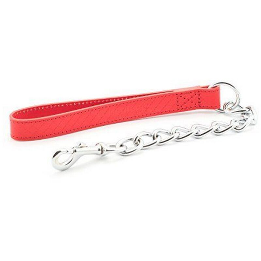 Pet Products Heritage Extra Heavy Chain Lead With Diamond Handle (80cm) (Red) - Red - Ancol