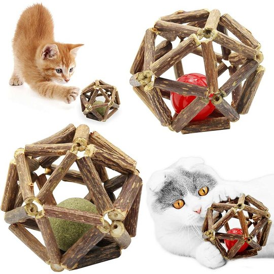 Set of 2 interactive catnip balls