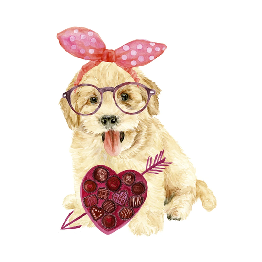 Valentine Puppy IV by Melissa Wang - Wrapped Canvas Painting