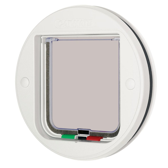 Cat Mate 4-Way Locking Glass Fitting Cat Flap White