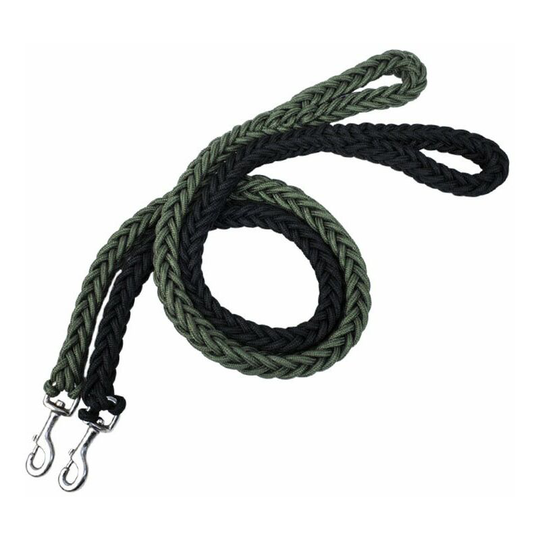 2pcs Large Dog Leash Pet Leash Hand-woven Dog Leash Green and black m