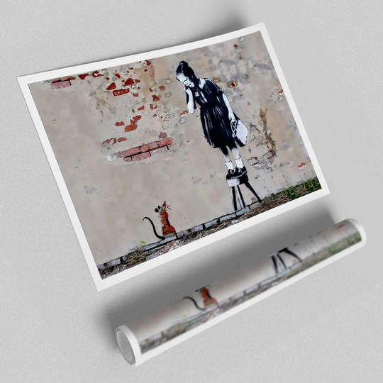 Scared of The Mouse - Graphic Art Print on Paper