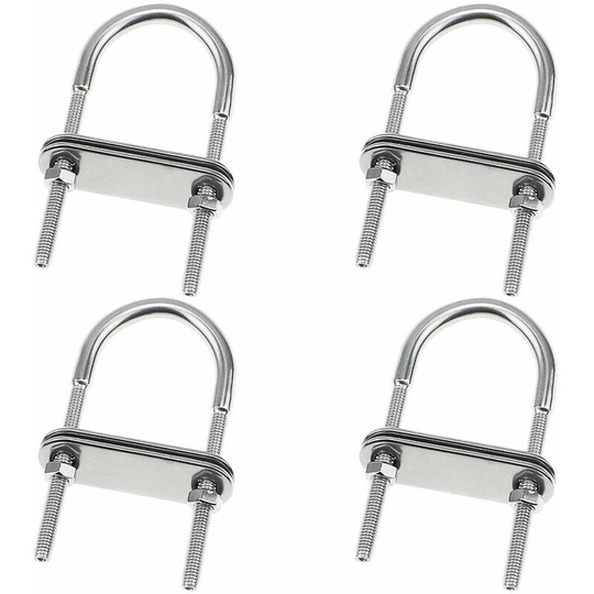 Betterlifegb - BR-Vie Set of 4 M5*78mm U-Bolts 304 Stainless Steel with Nuts and Gaskets for Fixing Pipes or as Boat or Yacht Accessories for Bolt