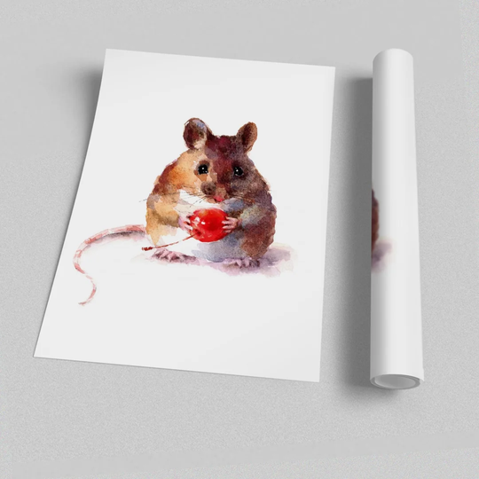 Cherry Mouse - Unframed Graphic Art Print on Paper