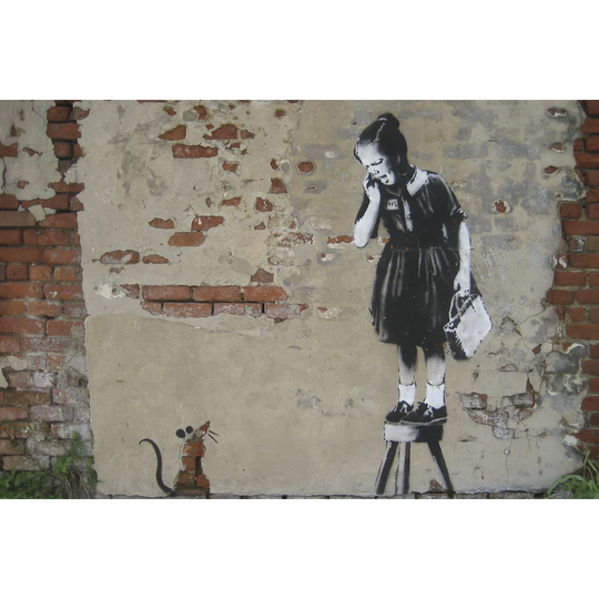 Rat Girl by Banksy - Wrapped Canvas Graphic Art Print