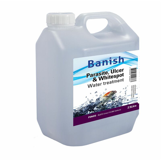 Industrial Leisure - Banish Parasite, Ulcer and Whitespot Water Treatment 2.5 Litre - Treats 56875 Litres
