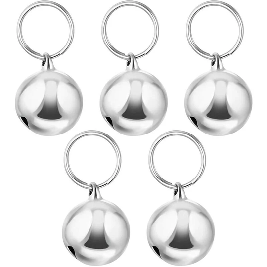 5 Cute Dog and Cat Bells, Copper Pet Pendants, Round Kitten Bells for Walking and Running, 8mm