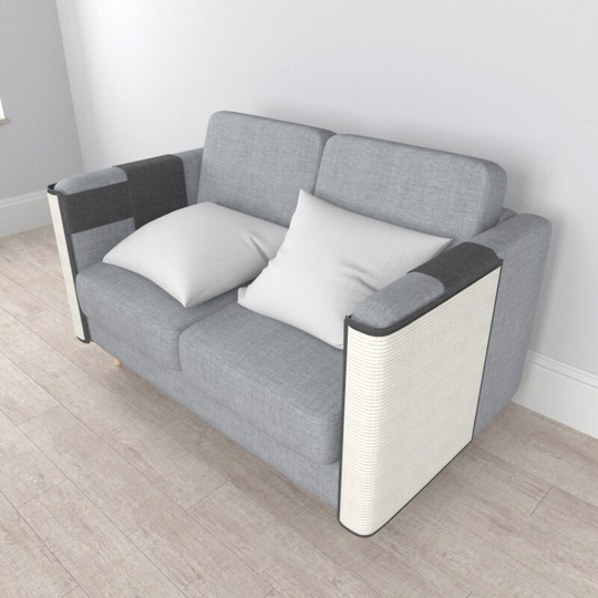 Cat Scratch Pad Sofa Cover - Natural Sisal Furniture Protector Cat Scratch Pad - Scratch Pad for Sofa, Sofa, Chair - Left and Right Pair (Grey)