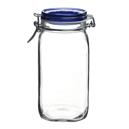 (Blue, 1.5 Litres) Bormioli Rocco Clamp Lid Air Tight Storage Jar