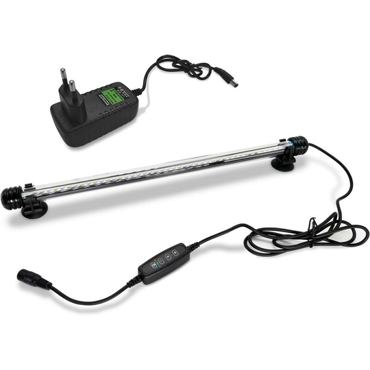 Aquarium Light Underwater, Submersible led Bar Fish Lamp Blue White Color Waterproof with Control and Timer for Fish Tank, 28cm, 6W