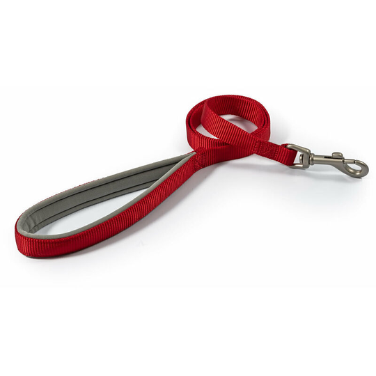 Viva Padded Dog Lead (1m x 19mm) (Red) - Red - Ancol