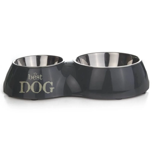Beeztees Double Feeding Bowl Best Dog 1050ml 37 x 22cm