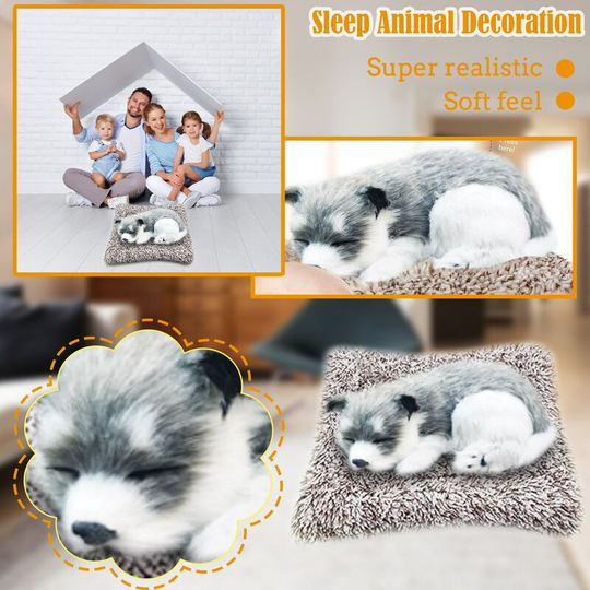 Car Ornament abs Plush Dogs Decoration Simulation Sleeping Dog Toy Automotive Dashboard Decor Ornaments Cute Auto Accessories