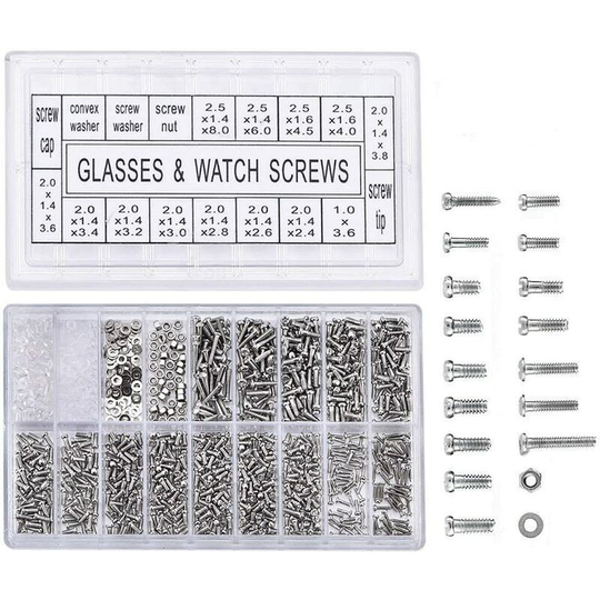 1000Pcs Micro Shaped Eyeglasses Mini Sunglasses Assortment Screw Watch Nut Repair Kit For Stainless Steel Screws