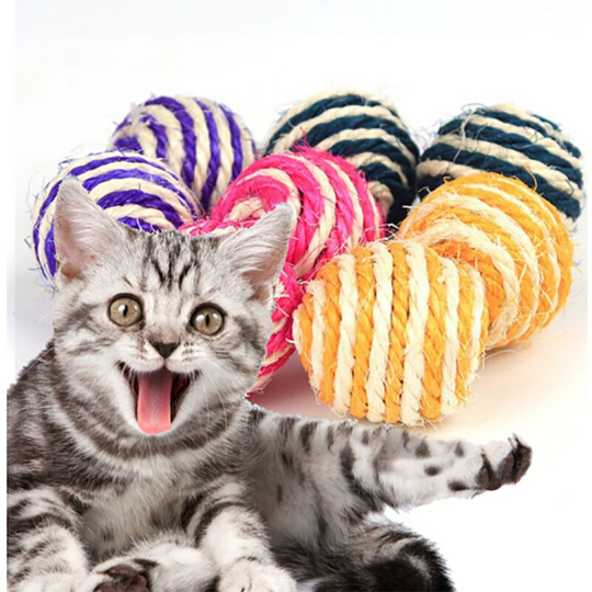 Toy for Cat Sisal Ball Toy Funny Cat Toy Pet Toy Cat Cat Toy Cat Toy Favorite Grinding Claw Toy 6.5 cm Diameter Random Color