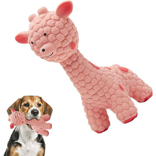 Barking Toys, Interactive Latex Toys, Dog Chew Toys, Soft Rubber Chew Toys for Small, Medium and Large Dogs (Pink Deer)