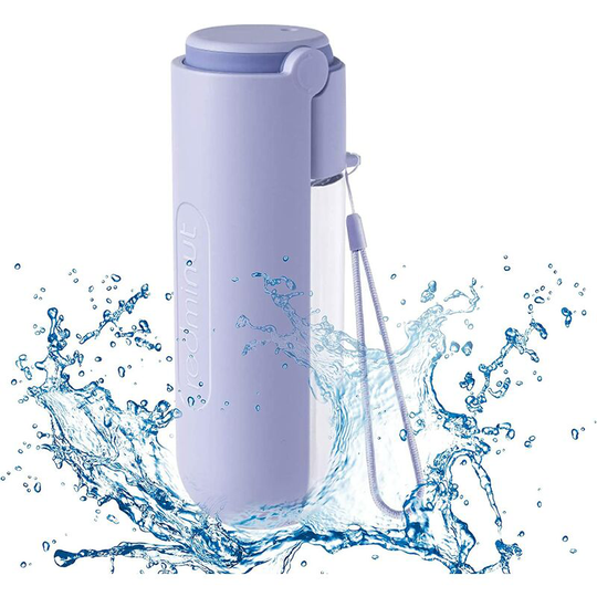 Dog Water Bottle, Dog Water Bottle, Portable Travel Water Bottle for Dog, Cat, Pet (Purple) 420ml