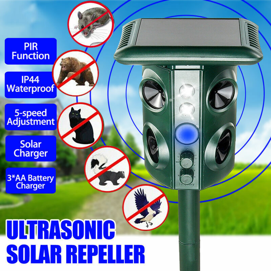 Types Solar Ultrasonic Pest Repeller Animal Infrared Sensor Repellent Sensor Detection Garden Yard Farm Camping