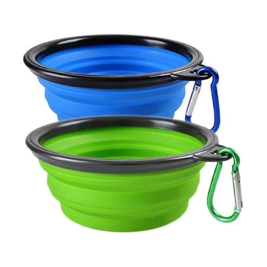 Litzee - Collapsible dog travel bowls,silicone portable pet bowl for hiking,camping,feeding dish and water, expandable cup for pet dog cat food