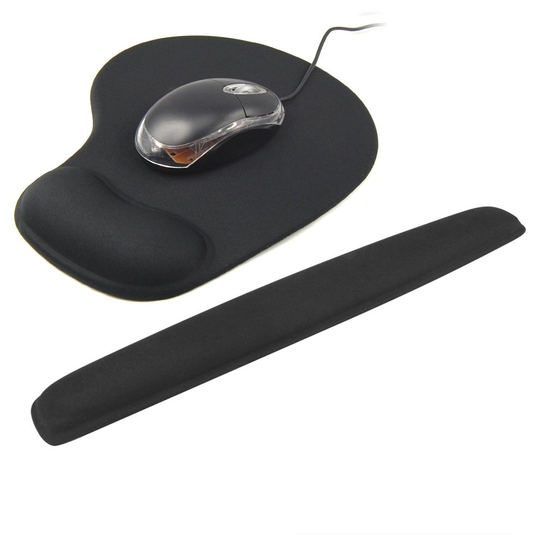 Trixes 2pc Keyboard Wrist Support & Mouse Mat Set