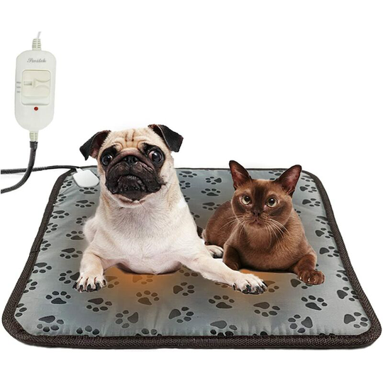 Electric Blanket for Dogs and Cats 45x 45cm Adjustable Temperatrue Heating Pad for Pets Waterproof Mats with Anti-bite Rope Suitable for Puppies