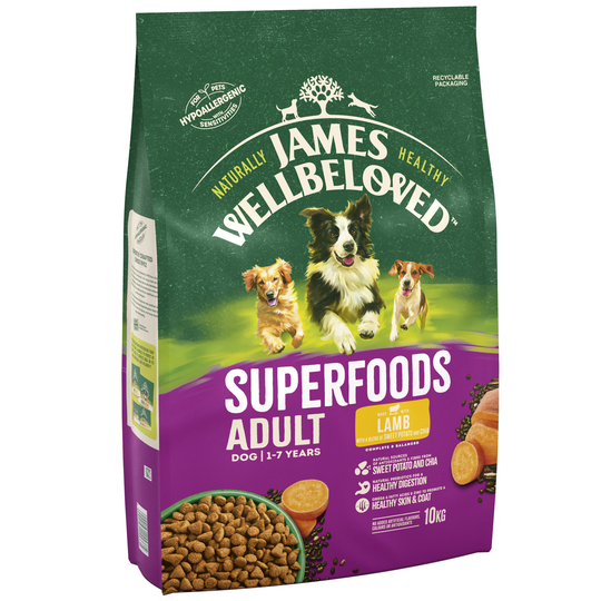 James Wellbeloved Adult Superfoods - Lamb with Potato & Chia - 10kg