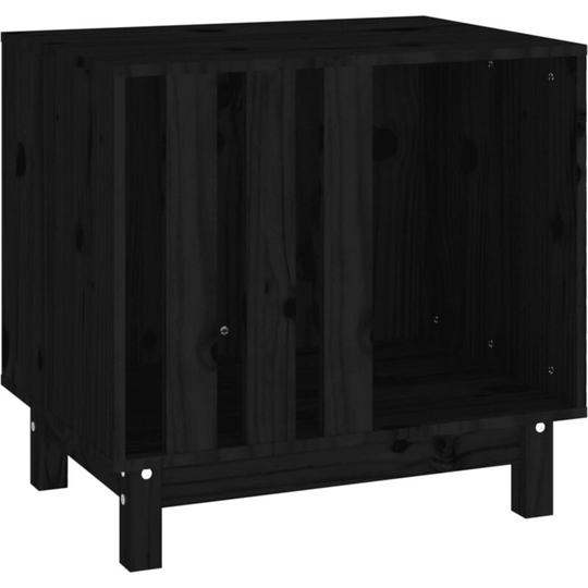Dog House Black 60x45x57 cm Solid Wood Pine Vidaxl Black