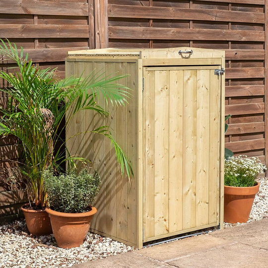 Waltons - 2' x 3' Outdoor Pressure Treated Premium Garden Bin Storage Unit - Brown