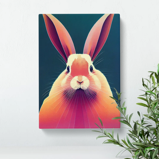 Rabbit Portrait - Wrapped Canvas Graphic Art