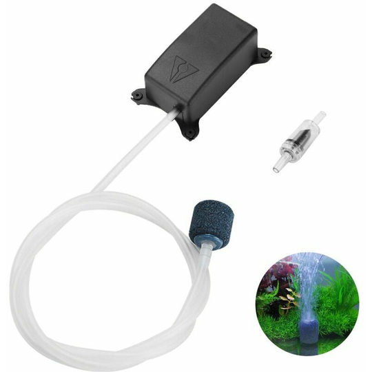 Aquarium Silent Air Pump, Quietest Mini Oxygen Air Pump, 1.5W Silent Mini Air Pump for 1L-50L Fish Tank, Air Pump with Bubble Oxygen Stone