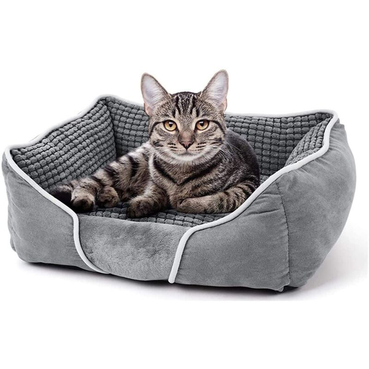 Small Size Cat Basket, Cat Bed with Double-Sided Cushion, Washable Non-Slip Cat Sofa, Extra Soft Comfortable and Cute, for Small Cats and Dogs (s 53