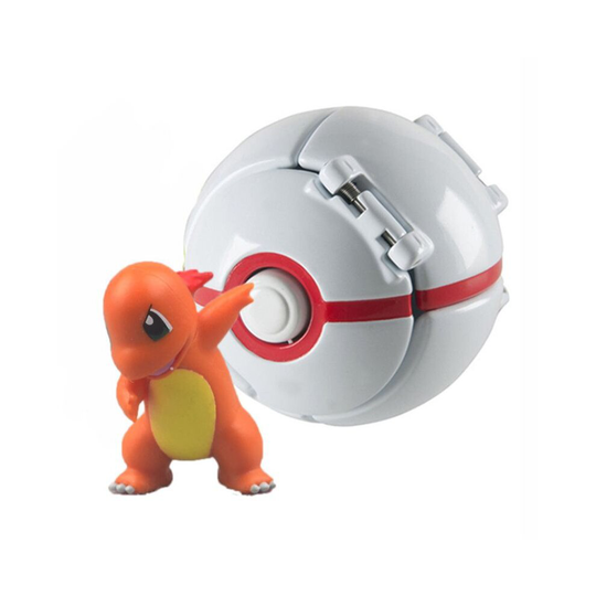 (Charmander 2) Pokemon Poke Ball Action Figure Model Toys Pikachu Charmander Litten Rockruff