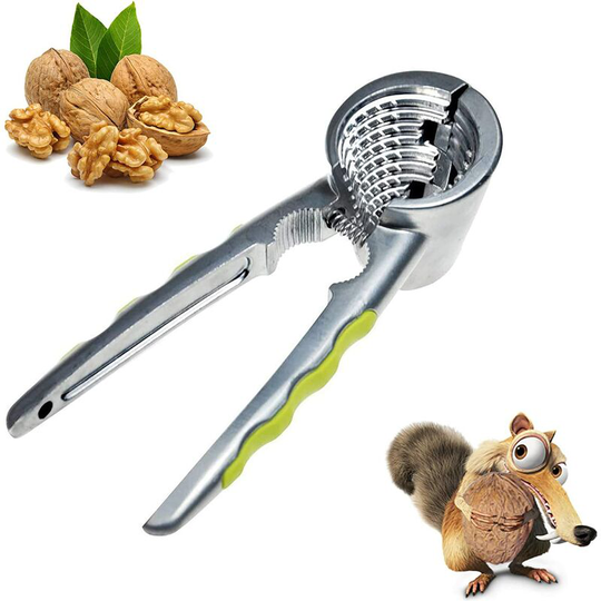 Nutcracker, Walnut Sheller Plier, Nut Tool Aluminum Alloy Nutcracker, for Pecans, Walnuts, Almonds, Hazelnut and Pistachios (Green)