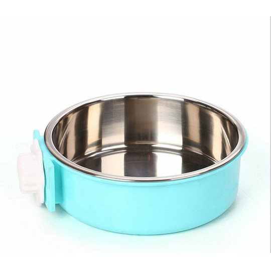 2 in 1 Removable Stainless Steel Hanging Bowl, Pet Feeding Bowl, Used for Dog, Cat, Pet Cage (18cm)