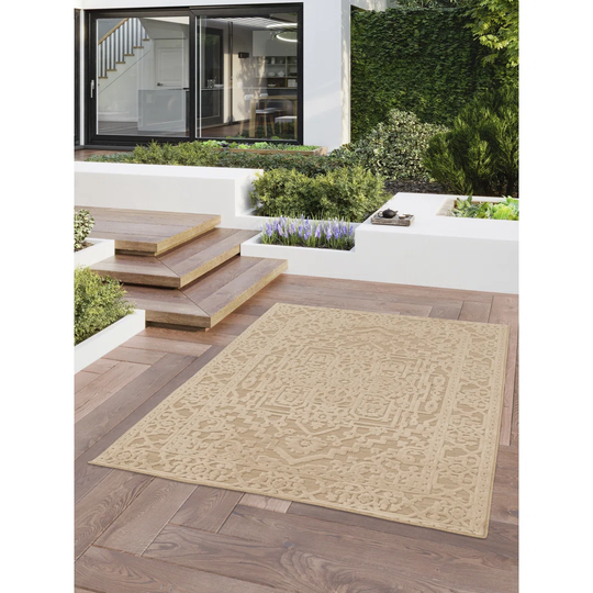 Odin High Low Neutral Medallion Area Rug