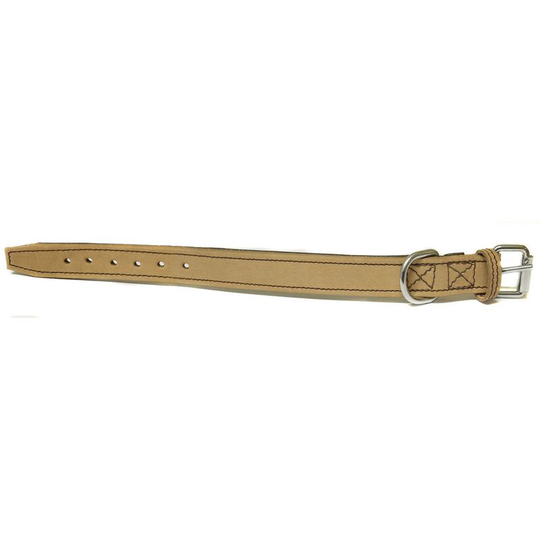 The Animate Company Outhwaites Padded Leather Collar (30cm x 25mm) (Natural/Brown) - Natural/Brown