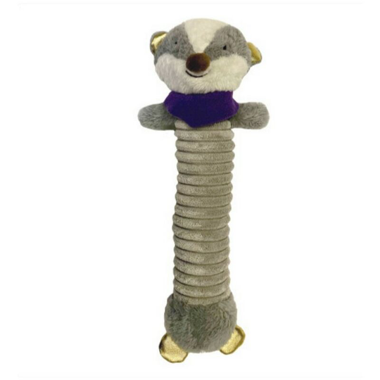 Badger Plush Dog Toy (One Size) (Grey) - Grey - Happy Pet