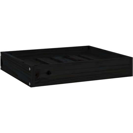 Dog Bed Black 51.5x44x9 cm Solid Wood Pine Vidaxl Black