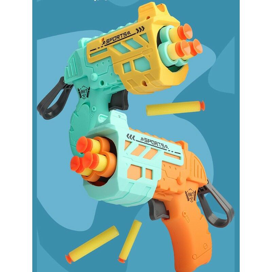 2 Set Manual Shooting Toy Foam Blaster Battle Toy Guns w/ 5 Suction Cup Bullets EVA-Foam Play Outdoor Indoor Toy for Boys 5+