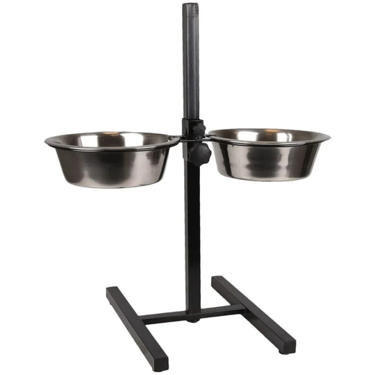 Flamingo - H-Stand with 2 Bowls Otis 1.6 l 21 cm Silver