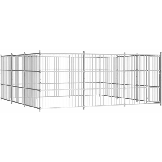 Outdoor Dog Kennel 450x450x185 cm Vidaxl Silver
