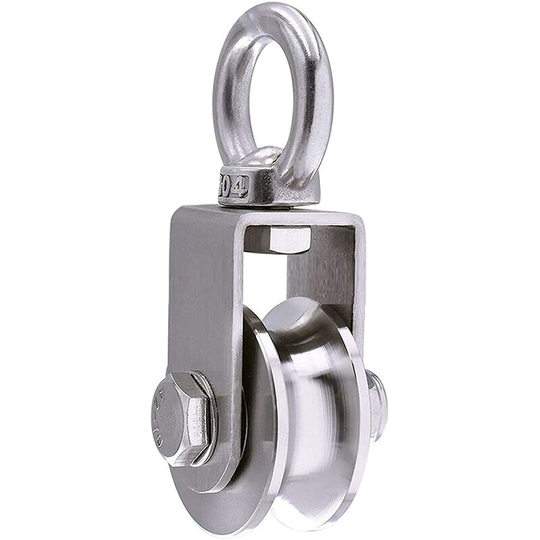 Aougo - 304 stainless steel rope pulley, maximum load 200 kg