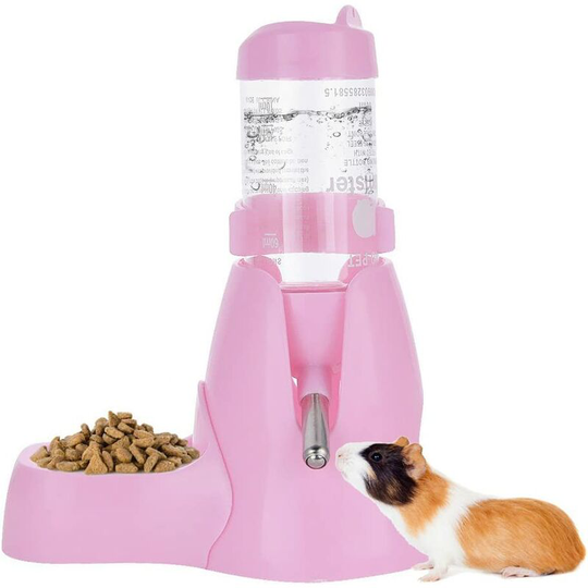 Echoo - Automatic Pet Bottle Water Dispenser for Hamster Rat Guinea Ferret Rabbit Small Animal (80ml, Pink)