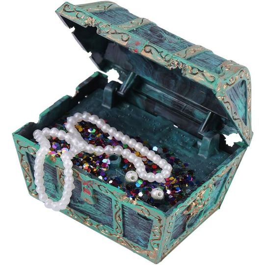Aquarium Decorations, Resin Treasure Chest Model Ornaments Fish Tank Landscape Decoration Artificial Jewelry Box Decorations(Green)